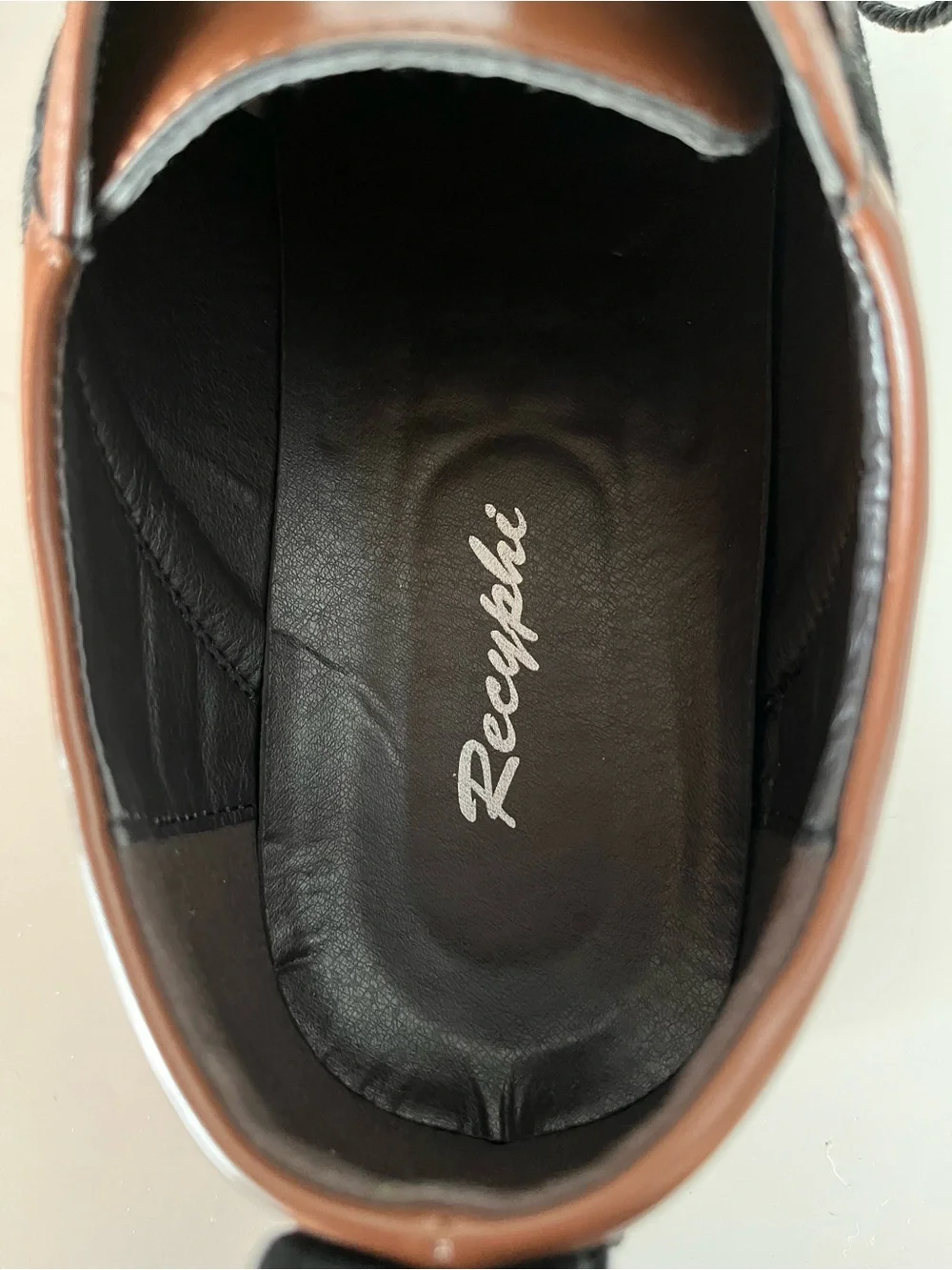 Recyphi Men's Oxford Derby Orthopedic Dress Shoes Brown Black NWOT Size 13.5